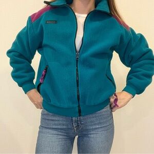 VINTAGE COLUMBIA SPORTSWEAR  Teal and Purple FLEECE